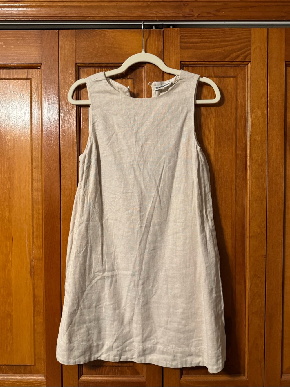Abercrombie | Sleeveless Cream Linen Shift Dress